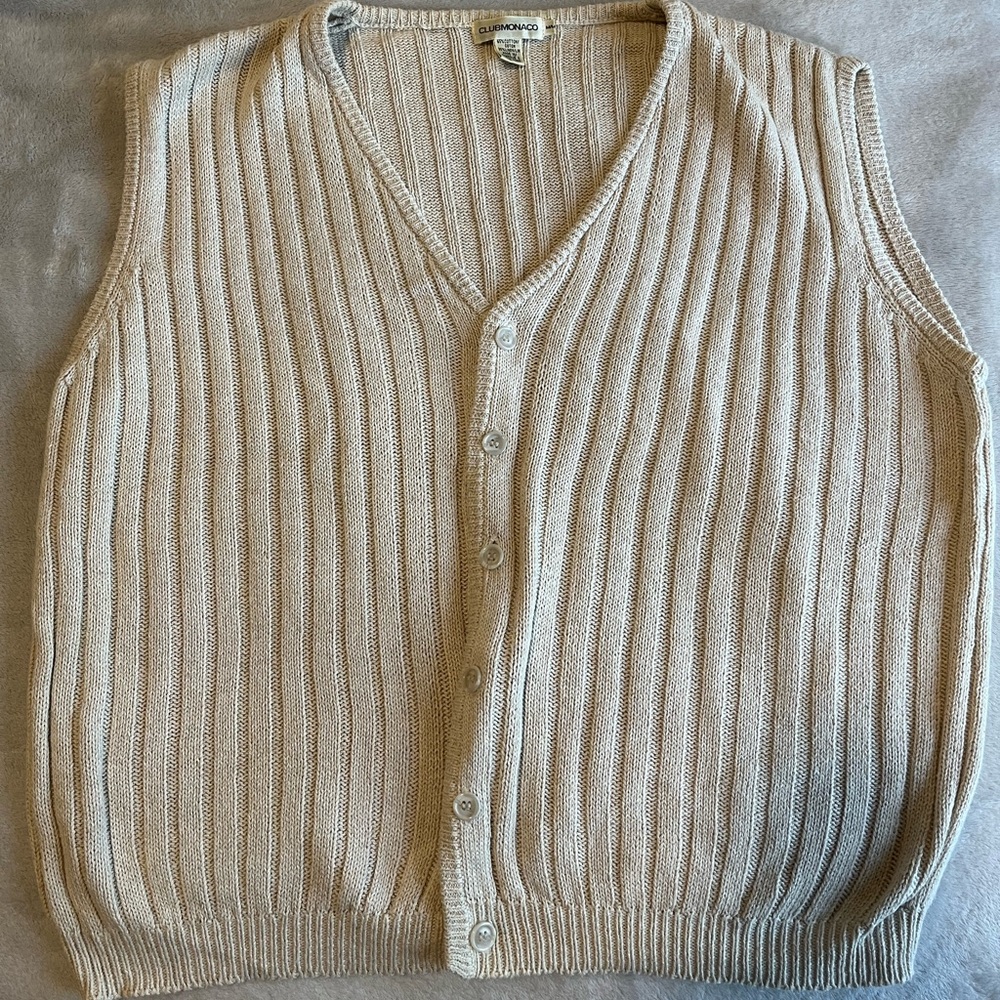 CLUB MONACO BUTTON UP SWEATER VEST